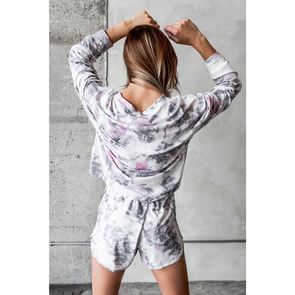 NWT - Pink Gray Tie Dye Plus Size Lounge Set - Picture 5 of 6